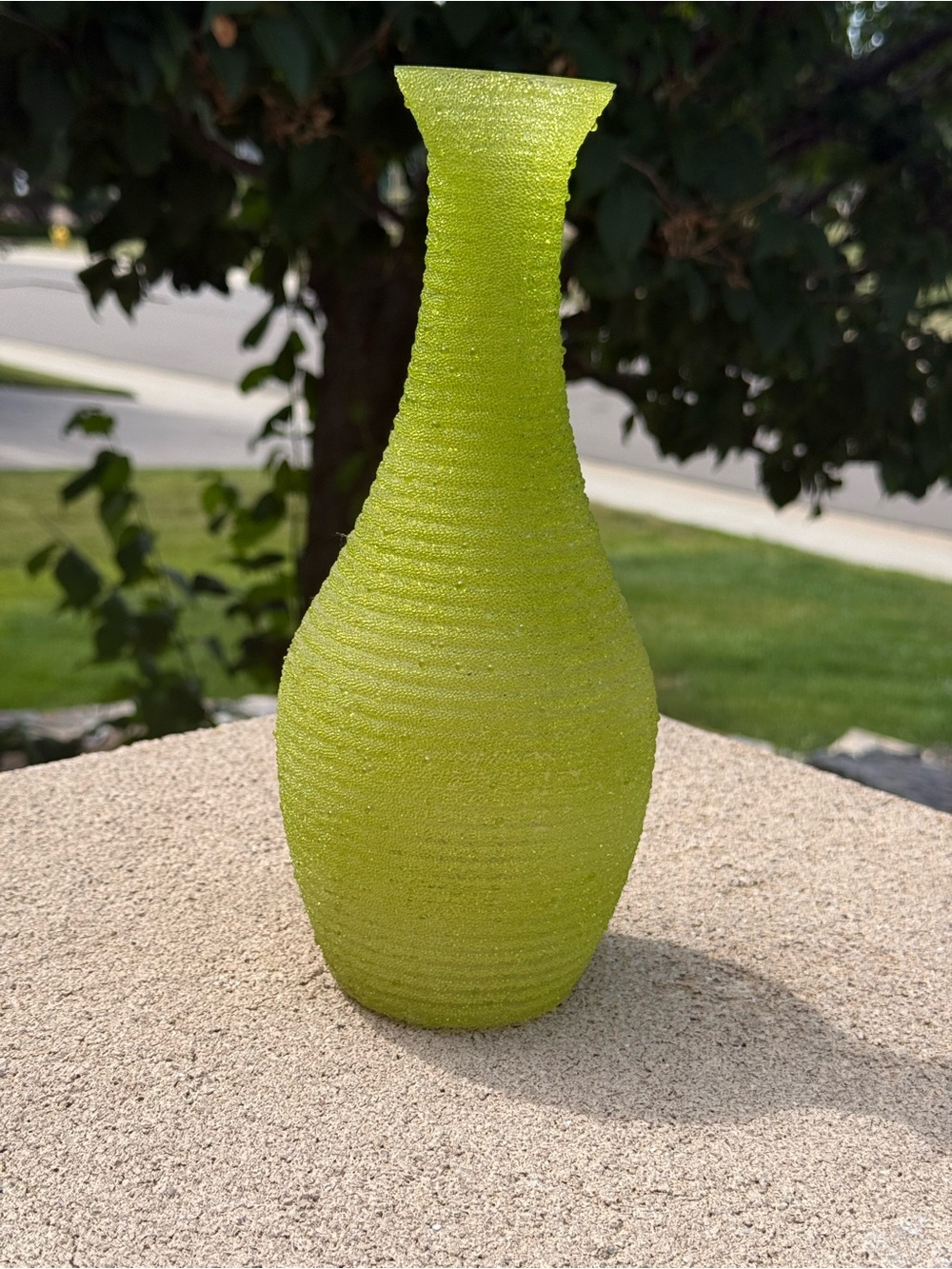 Textured Lime Green Decorative Vase